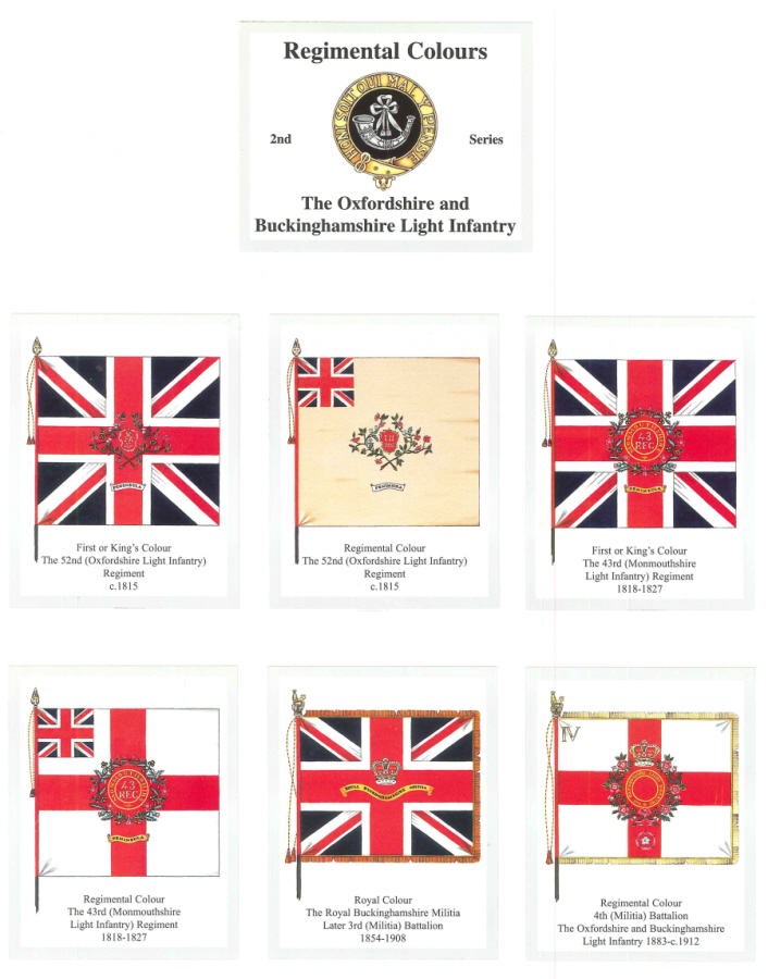 The Oxfordshire and Buckinghamshire Light Infantry 2nd Series - 'Regimental Colours' Trade Card Set by David Hunter